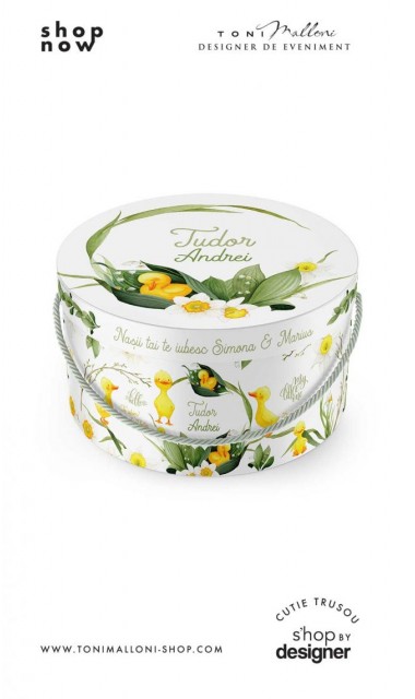 Cutie trusou cu ratusca pe lac si flori de margaritar pentru baiat Mac Mac 3
